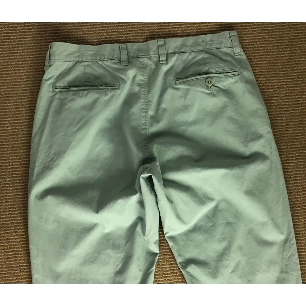 J. Crew Mens stretch Lightweight Cotton Chino Pants 32/34 Green‎